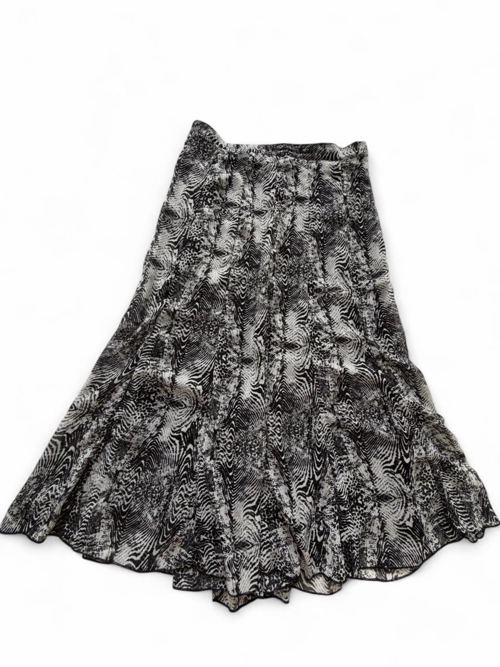 Notations Black & White A-Line Printed Maxi Skirt